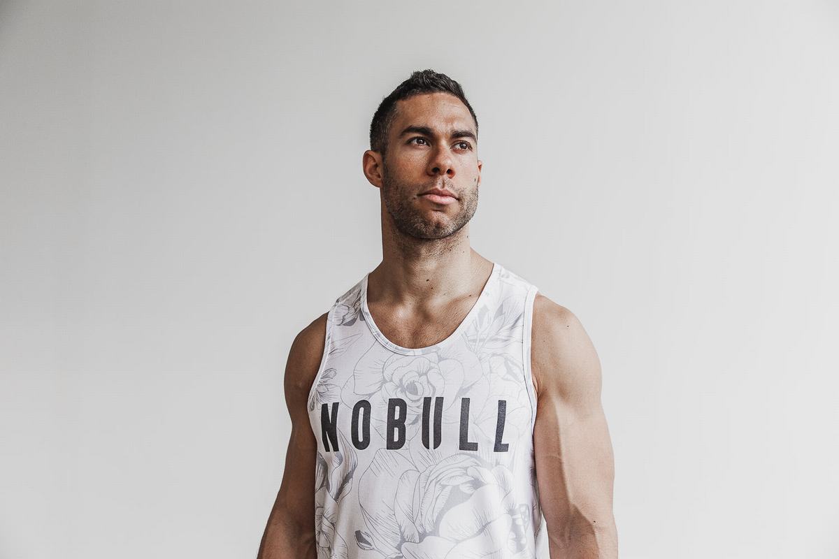 Nobull Men's Tank Tops Grey | Australia (TY2384)